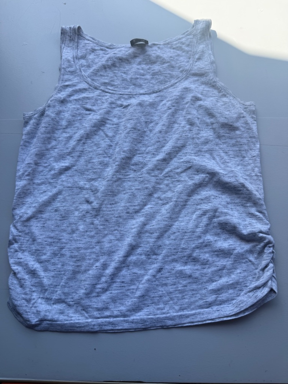 Talbots Light Gray Scoop Neck Tank large l scrunched side cropped casual A11